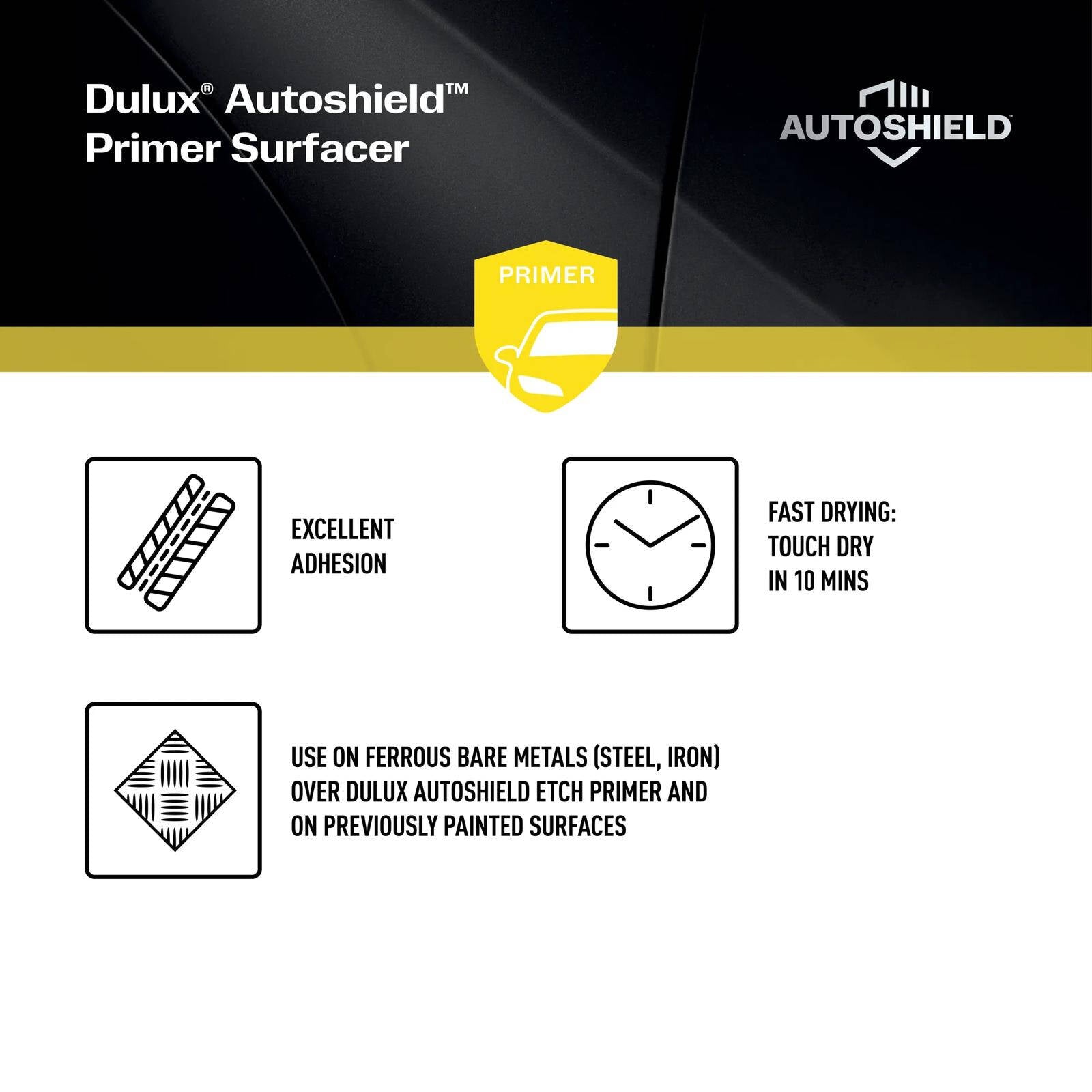 Dulux Autoshield 340g Grey Acrylic Primer Surfacer Spray Paint for Cars