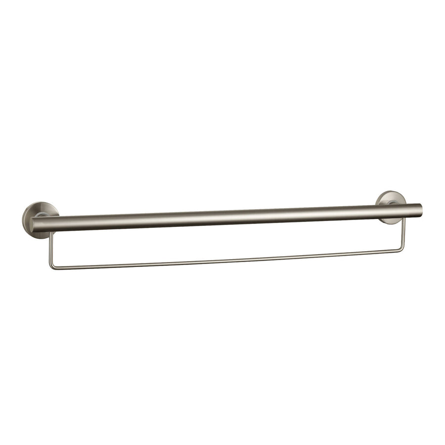 evekare 900mm Brushed Nickel Towel Rail with Grab Rail Grade 304 Stainless Steel