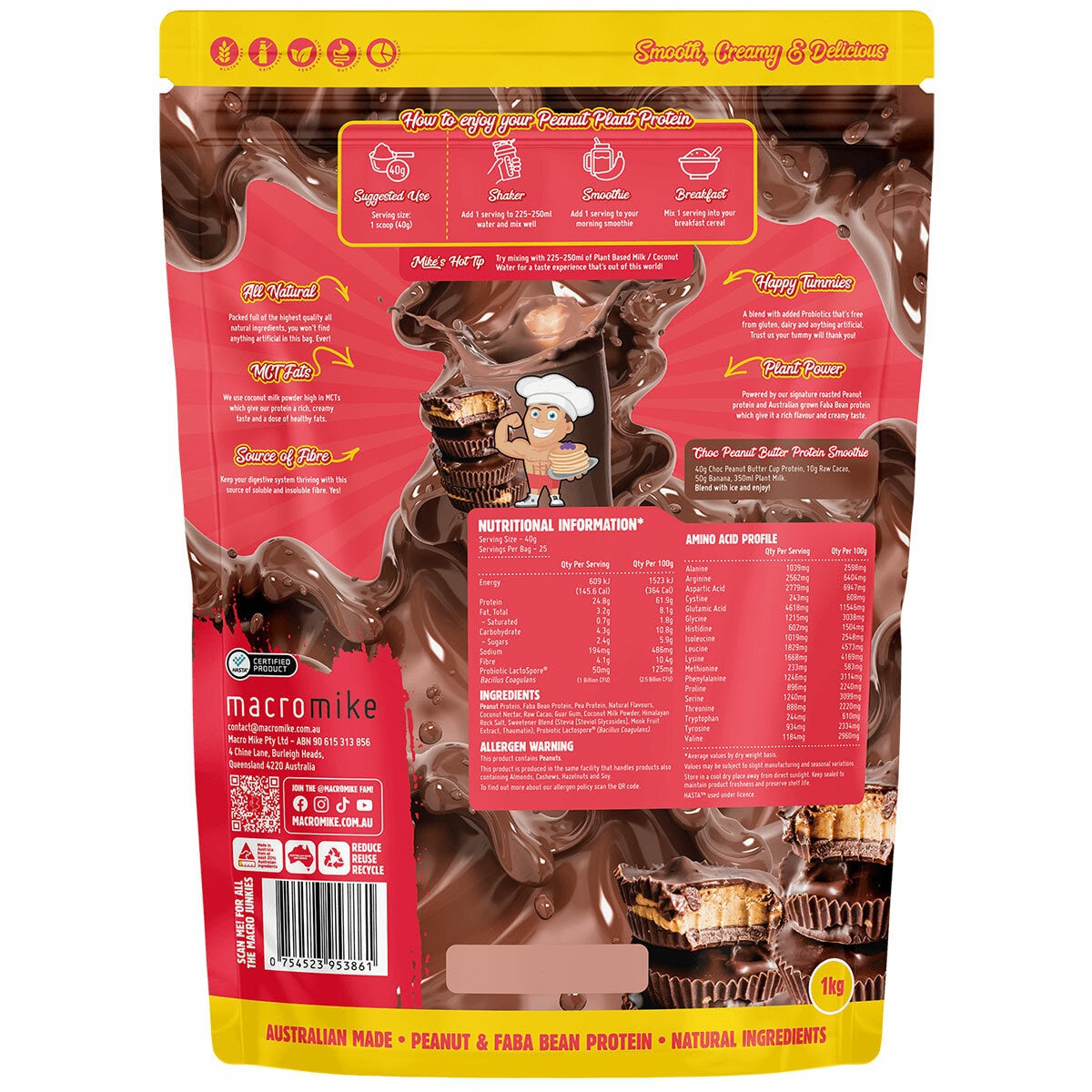 Macro Mike Peanut Butter Cup Peanut Plant Protein 1kg