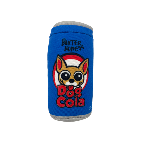 Baxter Bone Dog Cola Soda Can Plush Toy - 60mm x 140mm - Durable & Squeaky - SuperSaverAU - view 1