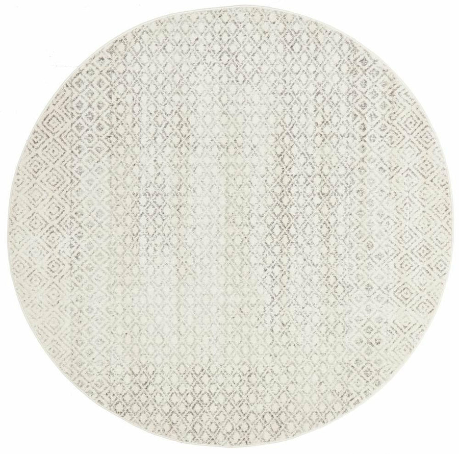 Rug Culture Evoke Large Round Rug 240x240cm - Grey Polypropylene - Power Loomed - EVO-265-GREY-240X240