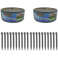 Greenlife Plastic Garden Edging 2 x 1000 x 7.5cm With 20 Pegs Black - SuperSaverAU - view 1