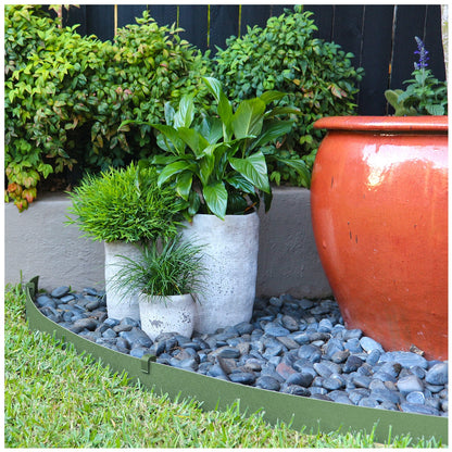 Greenlife Plastic Garden Edging 2 x 1000 x 7.5cm With 20 Pegs Eucalyptus