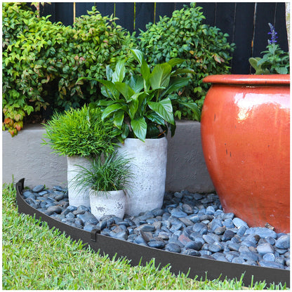 Greenlife Plastic Garden Edging 2 x 1000 x 7.5cm With 20 Pegs Black