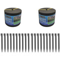 Greenlife Plastic Garden Edging 2 x (1000 x 15cm) With 20 Pegs Black - SuperSaverAU - view 1
