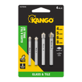 Kango 4pc Glass Tile Drill Bit Set - 4mm 5mm 6mm 8mm - Carbide Heads - Precision Drilling - SuperSaverAU - view 1