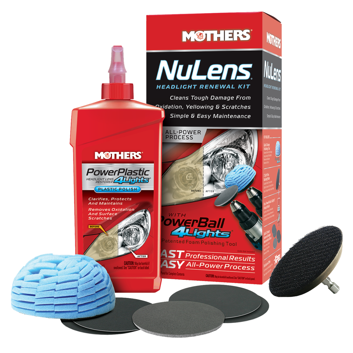 Mothers Nulens Headlight Renewal Kit - 236ml - Restores Clarity - Clear - SuperSaverAU - view 1