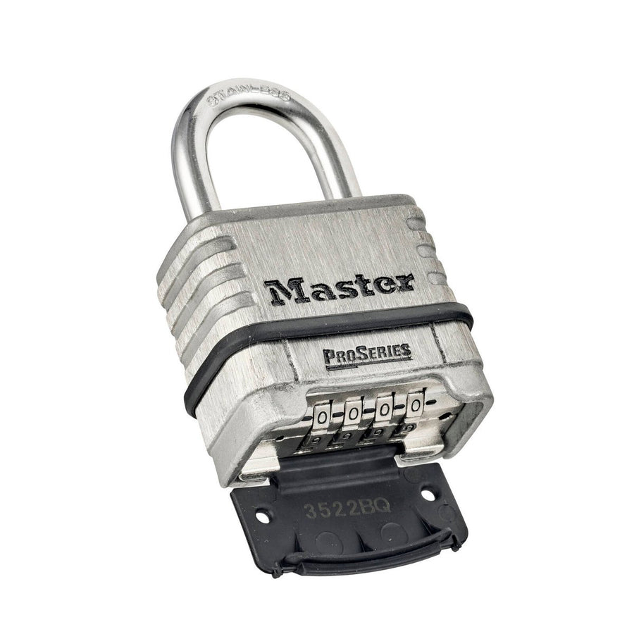 Master Lock Combination Padlock - 57mm - Stainless Steel - Resettable - SuperSaverAU - view 1