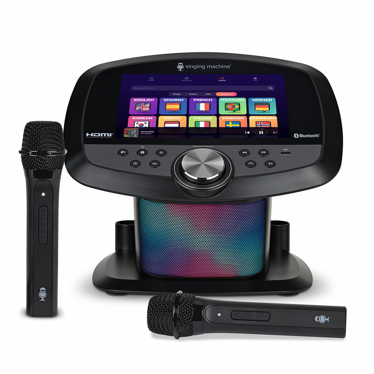 Wi-Fi Karaoke Machine with Built-In Spotify and YouTube, 23 Voice Effects and Twin Microphones ISM9027