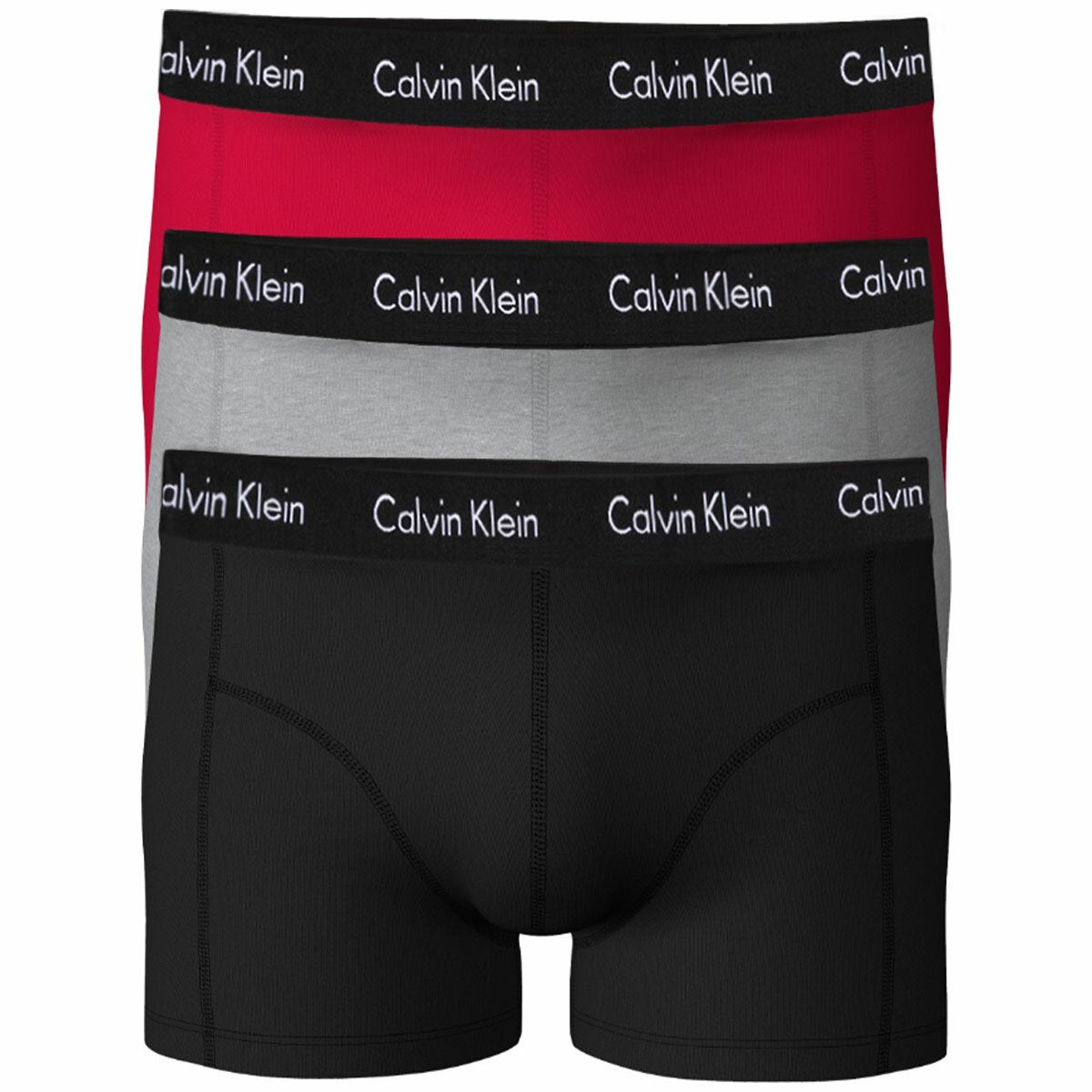 Calvin Klein Medium Cotton Stretch Underwear Trunks 3 Pack Empower And Black