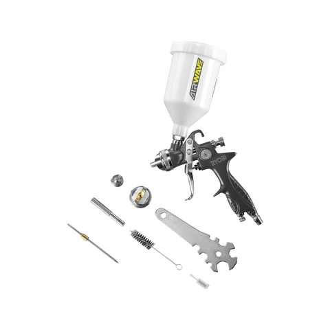 Ryobi Gravity Spray Gun - 600mm - 1.3mm/1.4mm Tips - Adjustable Flow - SuperSaverAU - view 1