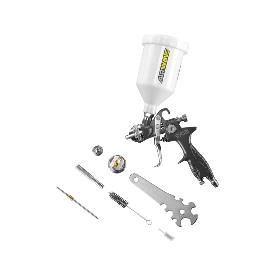 Ryobi Gravity Spray Gun - 600mm - 1.3mm/1.4mm Tips - Adjustable Flow - SuperSaverAU - view 1