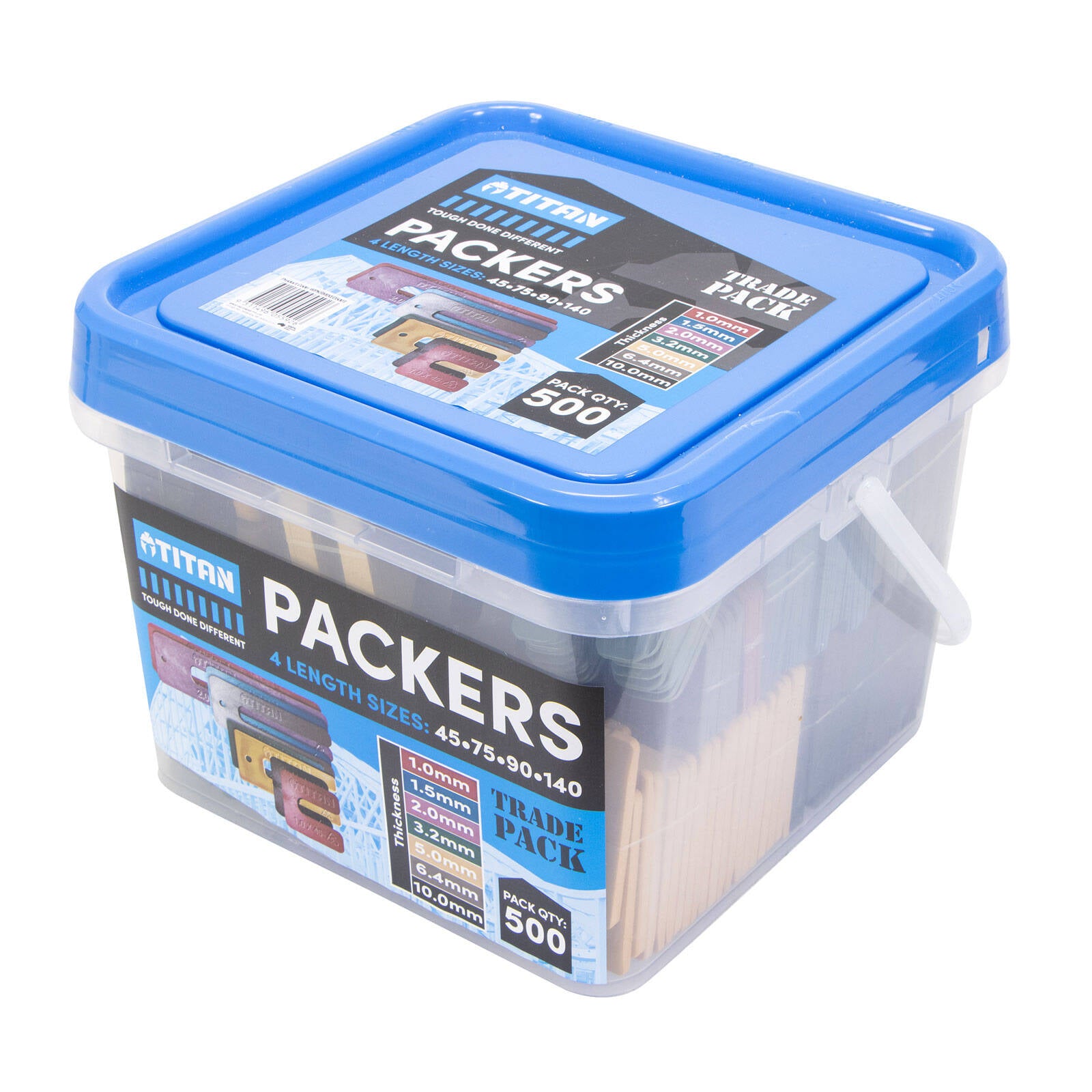 Titan Window Packers 4 Mixed Sizes, UV Stable Plastic, 500 Piece
