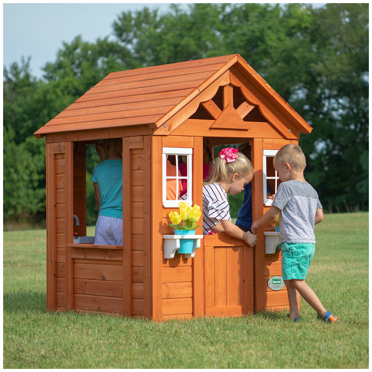 Backyard Discovery Timberlake Cedar Wooden Kids Cubby House