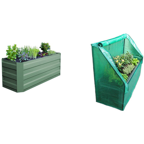 Greenlife Slimline Garden Bed And Greenhouse Cover 120 x 45 x 45cm Eucalyptus - SuperSaverAU - view 1