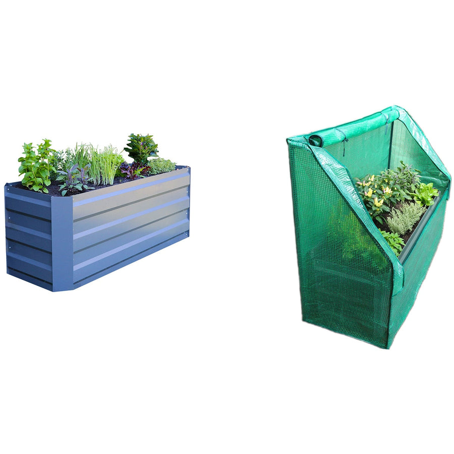 Greenlife Slimline Garden Bed And Greenhouse Cover 120 x 45 x 45cm Slate Grey - SuperSaverAU - view 1