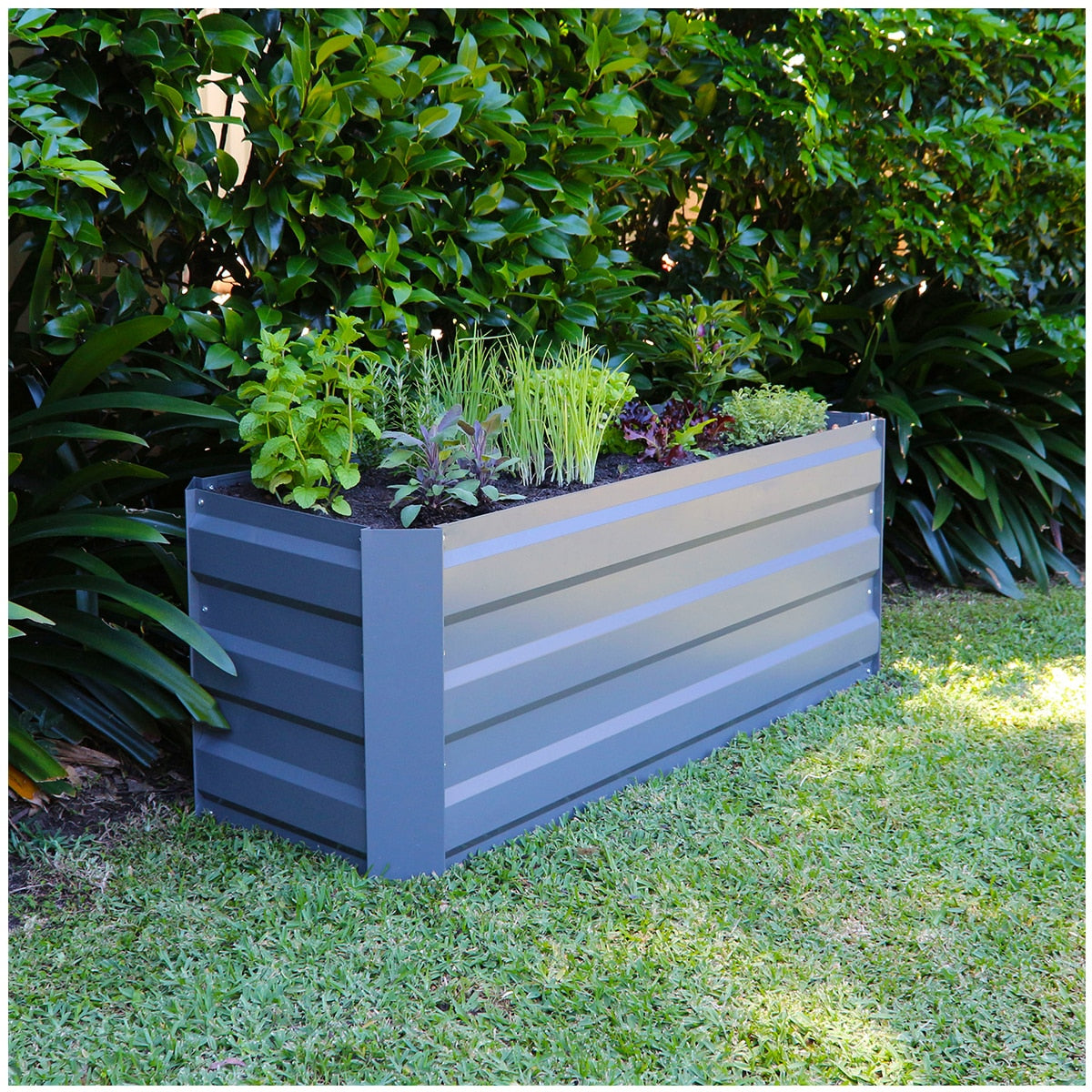 Greenlife Slimline Garden Bed 120 x 45 x 45cm Slate Grey - SuperSaverAU - view 1