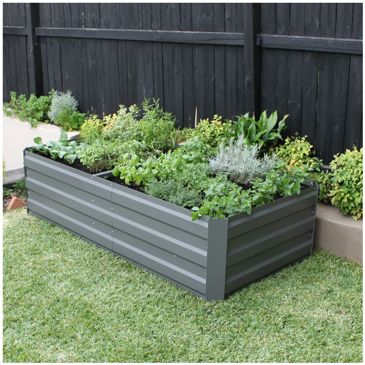 Greenlife Large Garden Bed 180 x 90 x 45cm Slate Grey