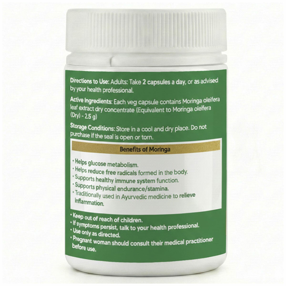 Mai Greens Moringa Leaf Extract Supplement 5000mg 240 Capsules — image 2
