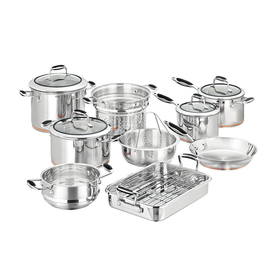 Scanpan Coppernox 9 piece cookware set - stainless steel, aluminium and copper, oven safe to 220°C - 26039