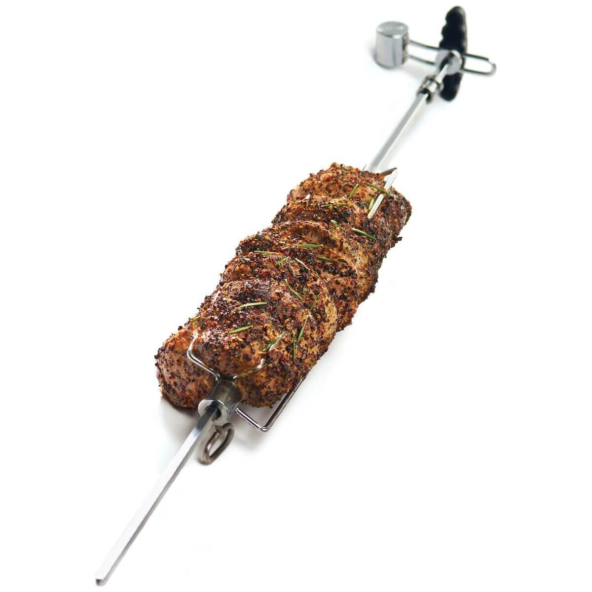 Broil King Deluxe Universal Rotisserie Kit - Motor, Spit Rod and Spit Forks, Stainless Steel - 66009