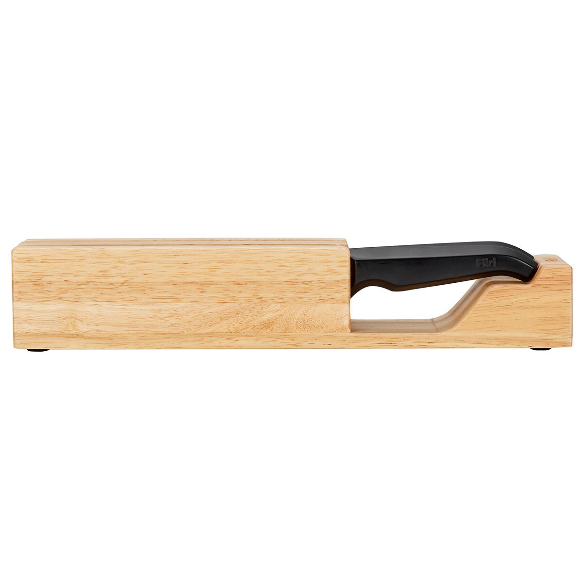 Furi Pro Jet Black 3 Piece Knife Set - Black Knives with Wooden Knife Holder - 41483