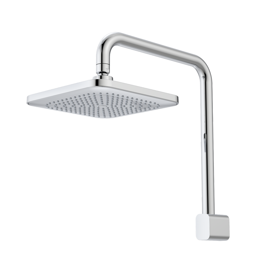 Luna Fixed Overhead Shower - 200mm - Brass - Chrome Finish - SuperSaverAU - view 1