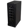 Artusi 18 bottle single zone wine cellar - black smoky glass, UV protected, reversible hinge - AWC18BV