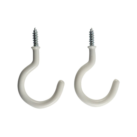 Everhang 28mm White PVC Coated Steel Cup Hook - 2 Pack