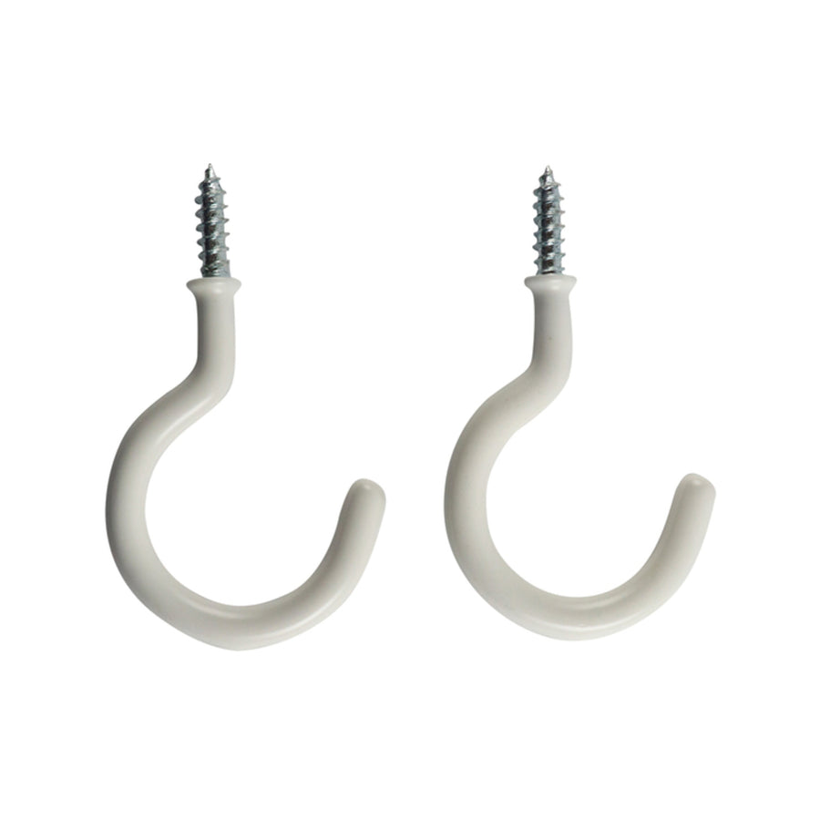 Everhang 28mm White PVC Coated Steel Cup Hook - 2 Pack