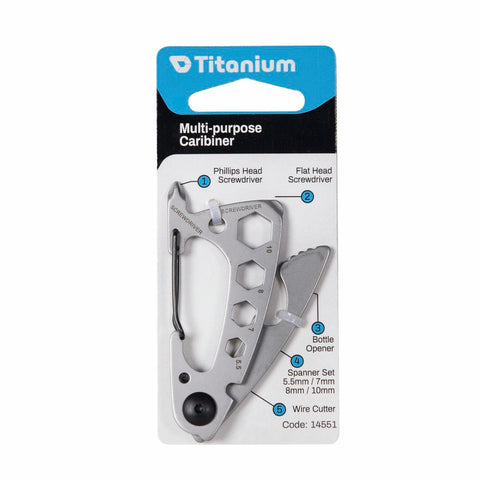 Titanium 77mm Stainless Steel Multi Purpose Carabiner - 1 Piece - SuperSaverAU - view 1