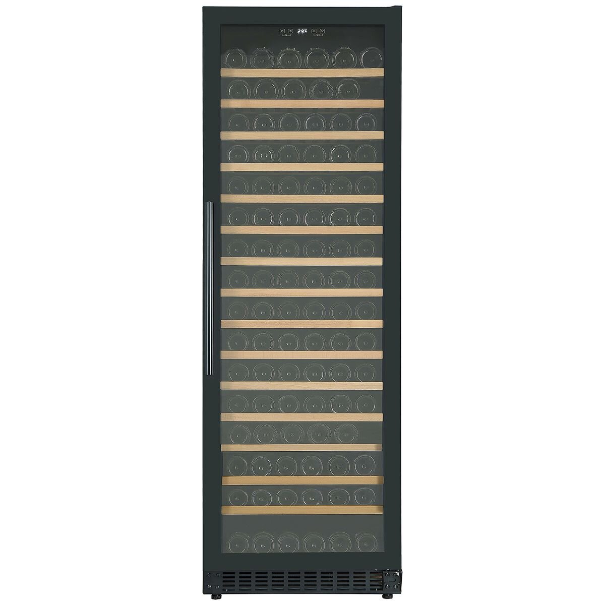 Cantina 171 Bottle Single Zone Wine Cabinet - Black, Timber Beech and Metal Shelves, 424L - CCWIS171B