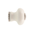 Prestige Knob 30mm White Ceramic Brushed Nickel Card of 6 - SuperSaverAU - view 1