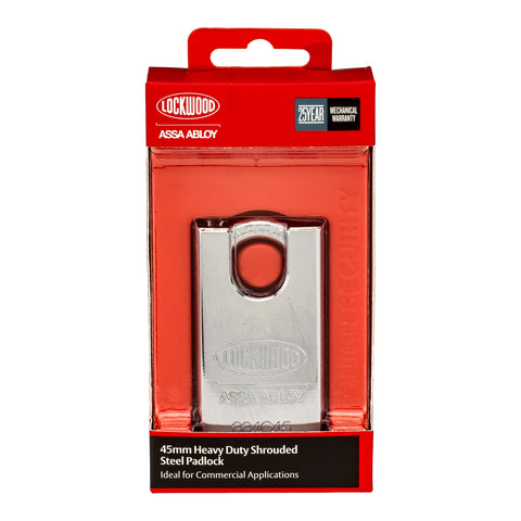 Lockwood 45mm 334 Series Shrouded Padlock 19mm Molybdenum Steel Shackle