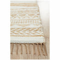 Rug Culture Parade White Handwoven Rug - Flatwoven Jute and Cotton Chenille - PRD333WHT400X300