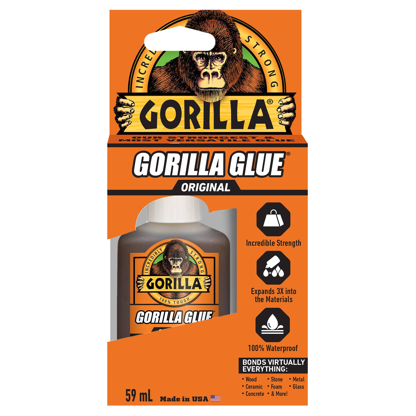 Gorilla 59ml Glue Bottle Multi-Surface High Strength