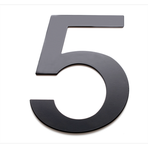Sandleford 200mm Black Lorenzo House Number 5 - Durable Steel - Rust Resistant - SuperSaverAU - view 1