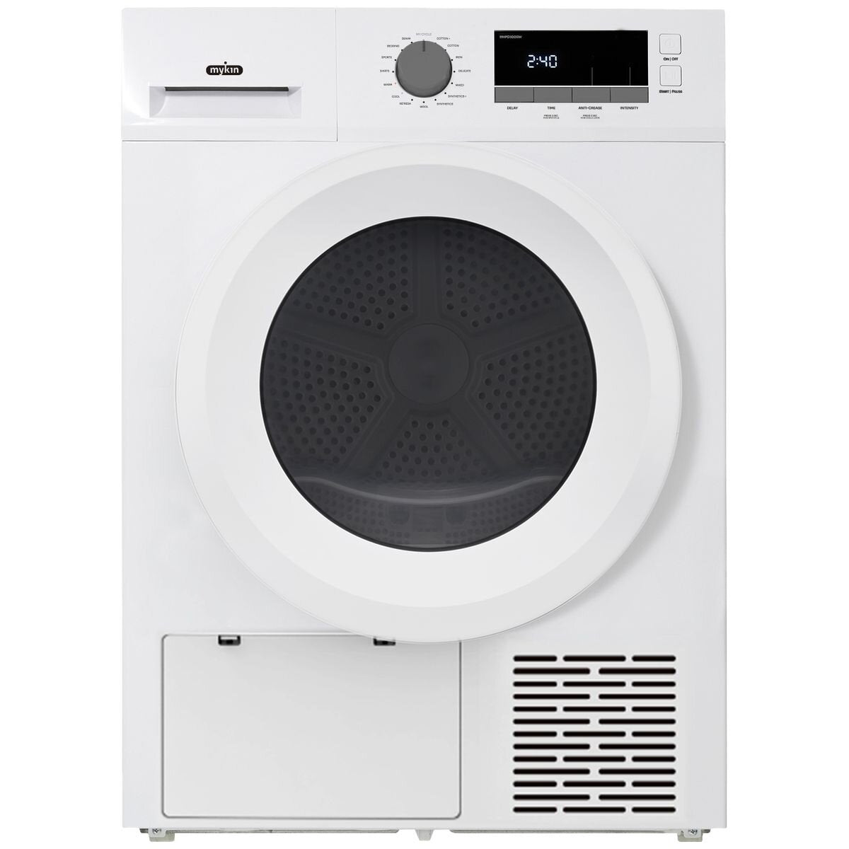 Mykin 8kg Front Load Washer and 10kg Heat Pump Dryer Package - White - Not Stackable - MFLW800WMHPD1000W