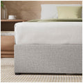 Zinus Double Gas Lift Bed Base - Light Grey Upholstered Finish, Hidden Under-Bed Storage - AU-FPPPL1ZC-11D