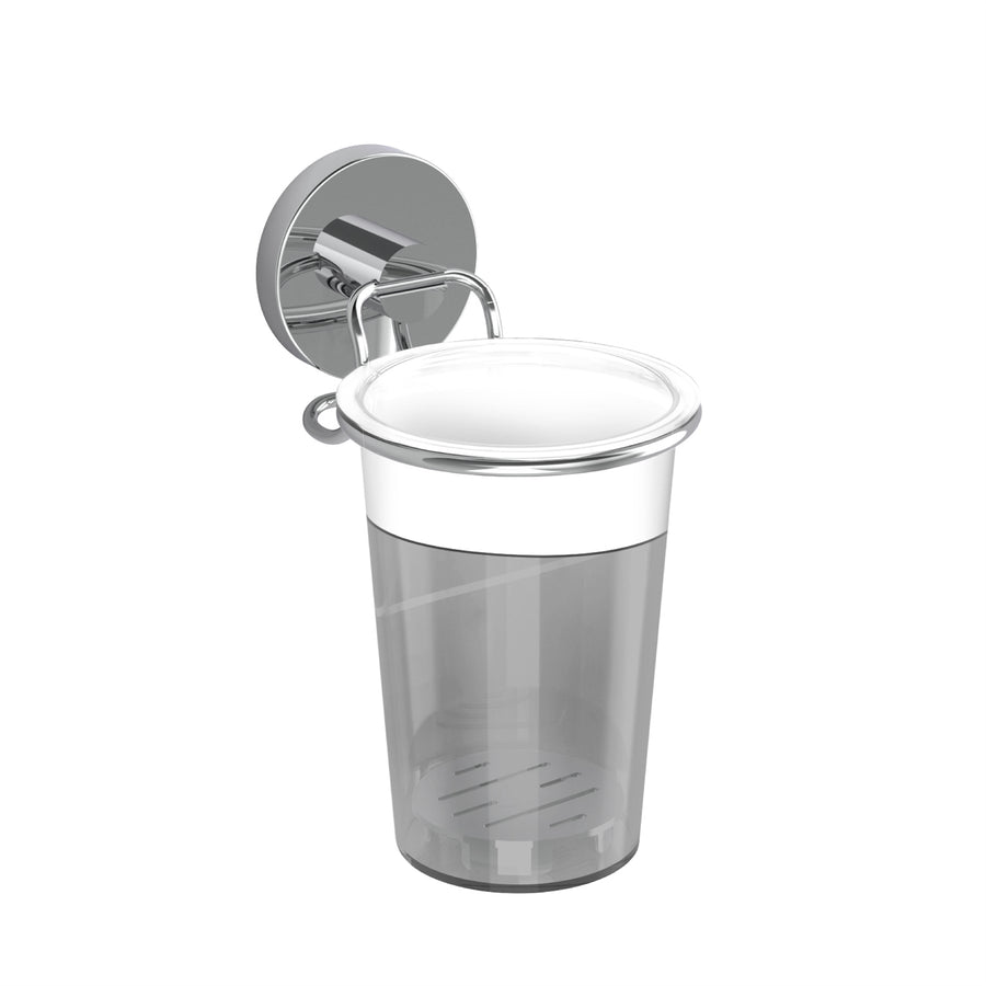 Fusion-Loc 8kg Chrome Stainless Steel Suction Bathroom Tumbler