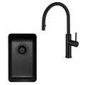 Titan Essentials 285mm Single Bowl Sink and Pull Out Gooseneck Mixer Tap Package - Matte Black - TSBSPK282