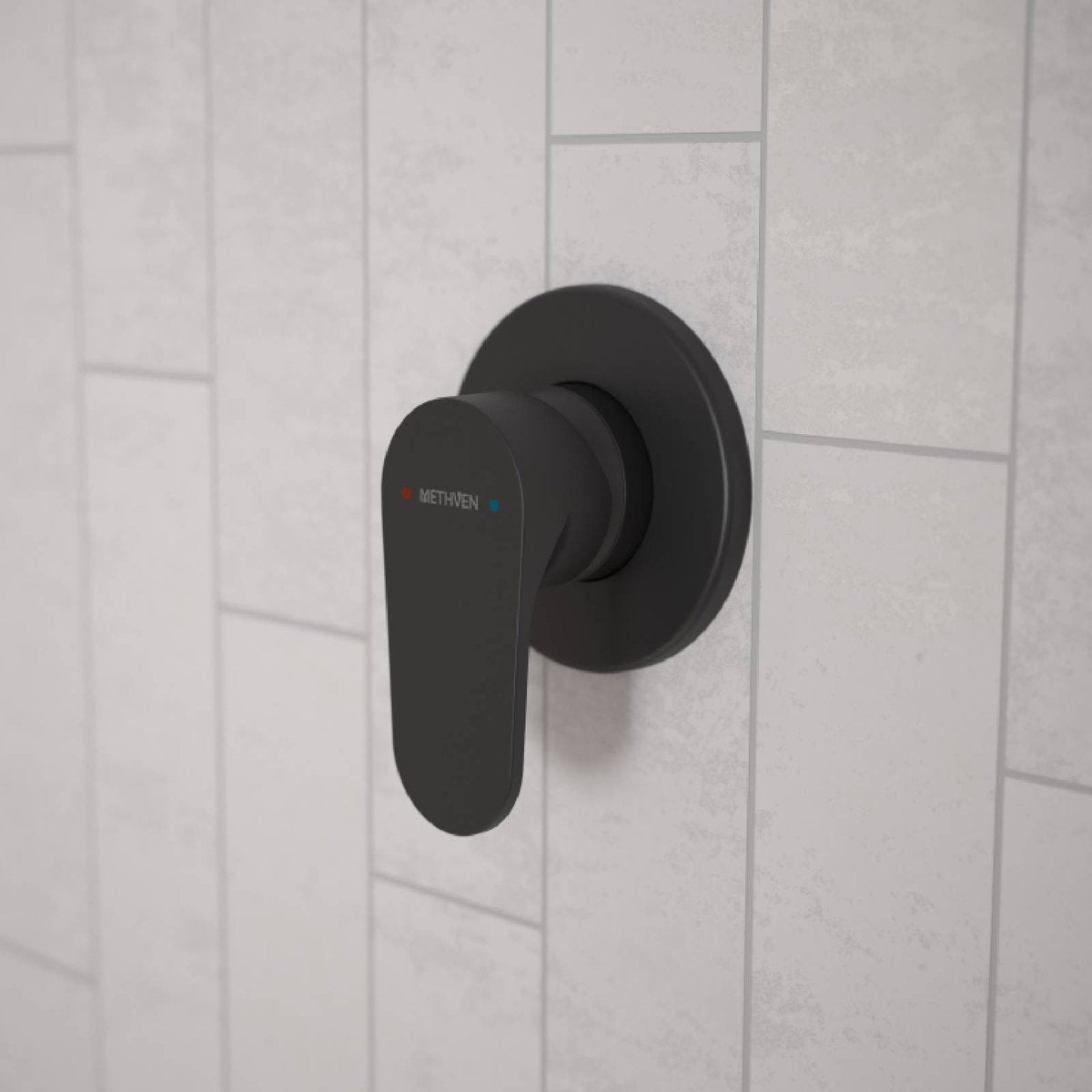 Methven Matte Black Krome Shower Mixer - 25mm Cartridge - 70mm Wall Cavity