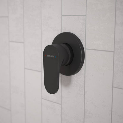 Methven Matte Black Krome Shower Mixer - 25mm Cartridge - 70mm Wall Cavity