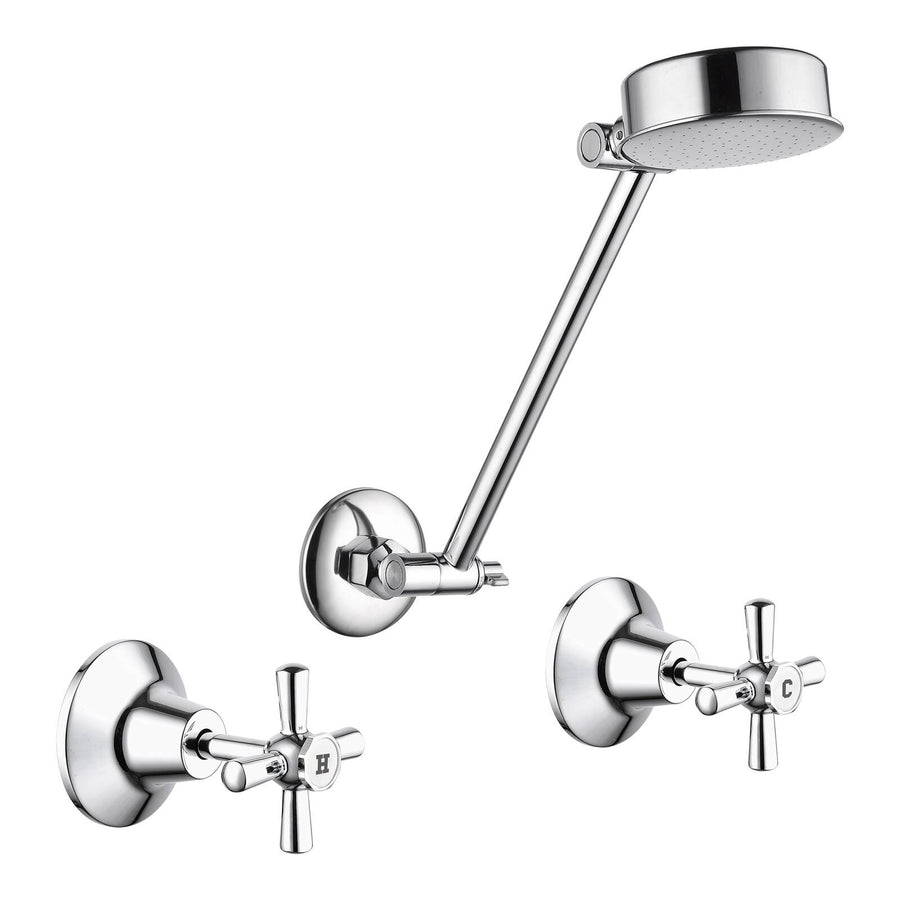 Estilo Chrome Jumper Valve Brass Shower Set - 9L/Min, WELS 3 Star