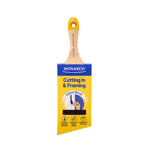 Monarch 63mm Cutting In and Framing Synthetic Paint Brush, Angled Timber Handle