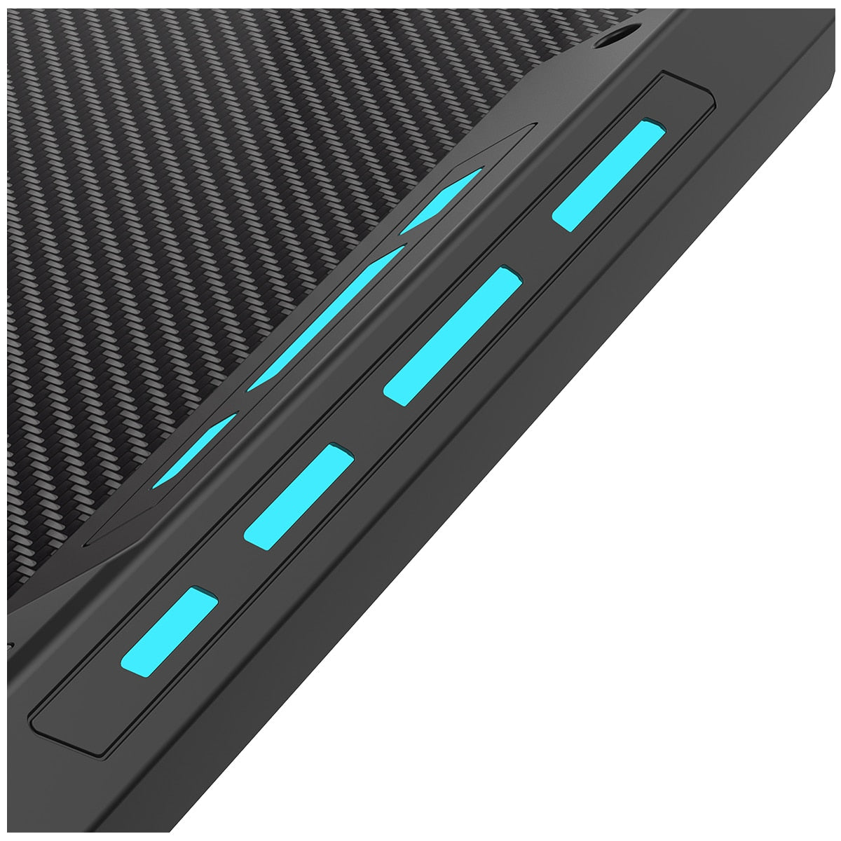 Eureka Ergonomic Z1-S Gaming Desk with Blue LED Lights, Carbon Fibre Texture, Controller Stand, Cup Holder, Headphone Hook - SuperSaverAU - view 8