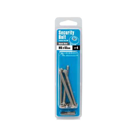 Pinnacle M6 x 65mm Stainless Steel 304 Security Bolts - 4 Pack
