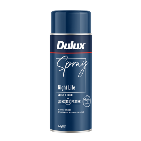 Dulux Spray Paint 340g Gloss Night Life - Fast Drying - Self-Priming - SuperSaverAU - view 1