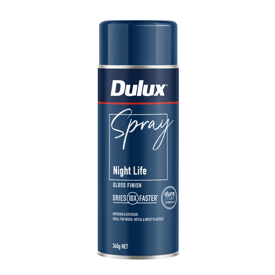 Dulux Spray Paint 340g Gloss Night Life - Fast Drying - Self-Priming - SuperSaverAU - view 1