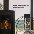 White Knight Hi Temp Heat Resistant Spray Paint 300g - Pot Belly Black Low Sheen for Stoves & Flues